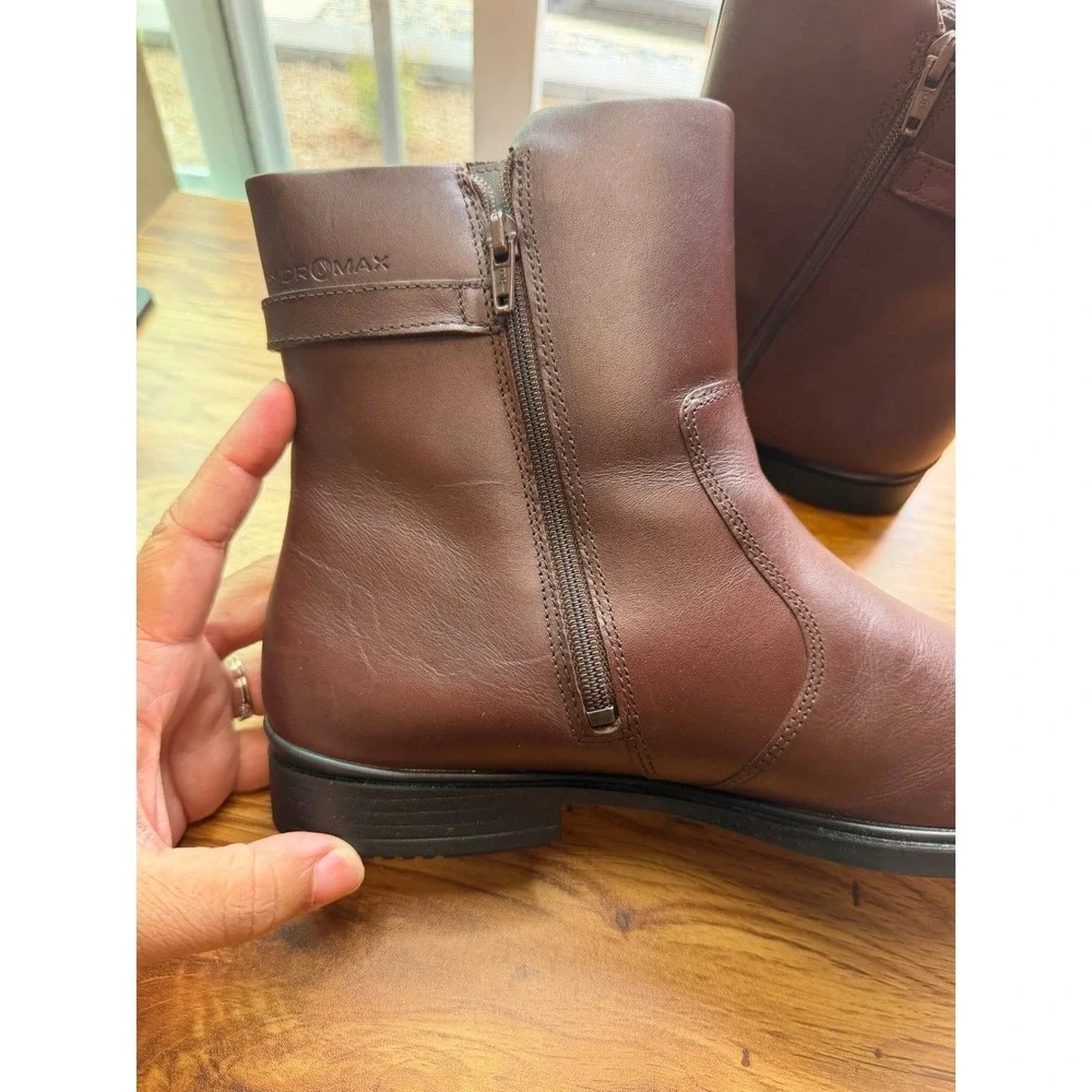 ECCO Touch 15 Hydromax Brown Leather Ankle Boots Women's 10.5 NWOTS